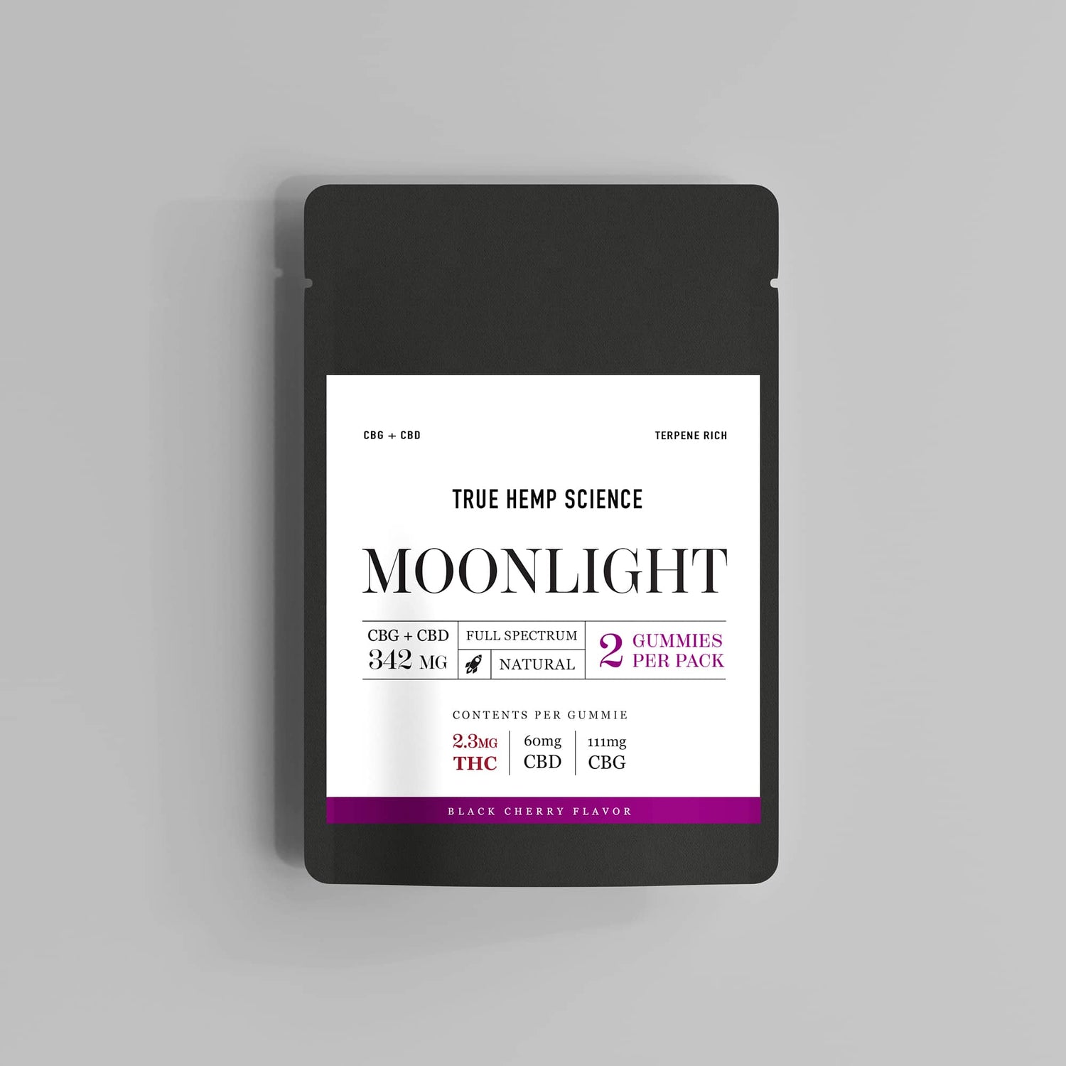 MOONLIGHT 2-Pack Organic Gummies 2.3 mg THC + 111 mg CBG + 60 mg CBD