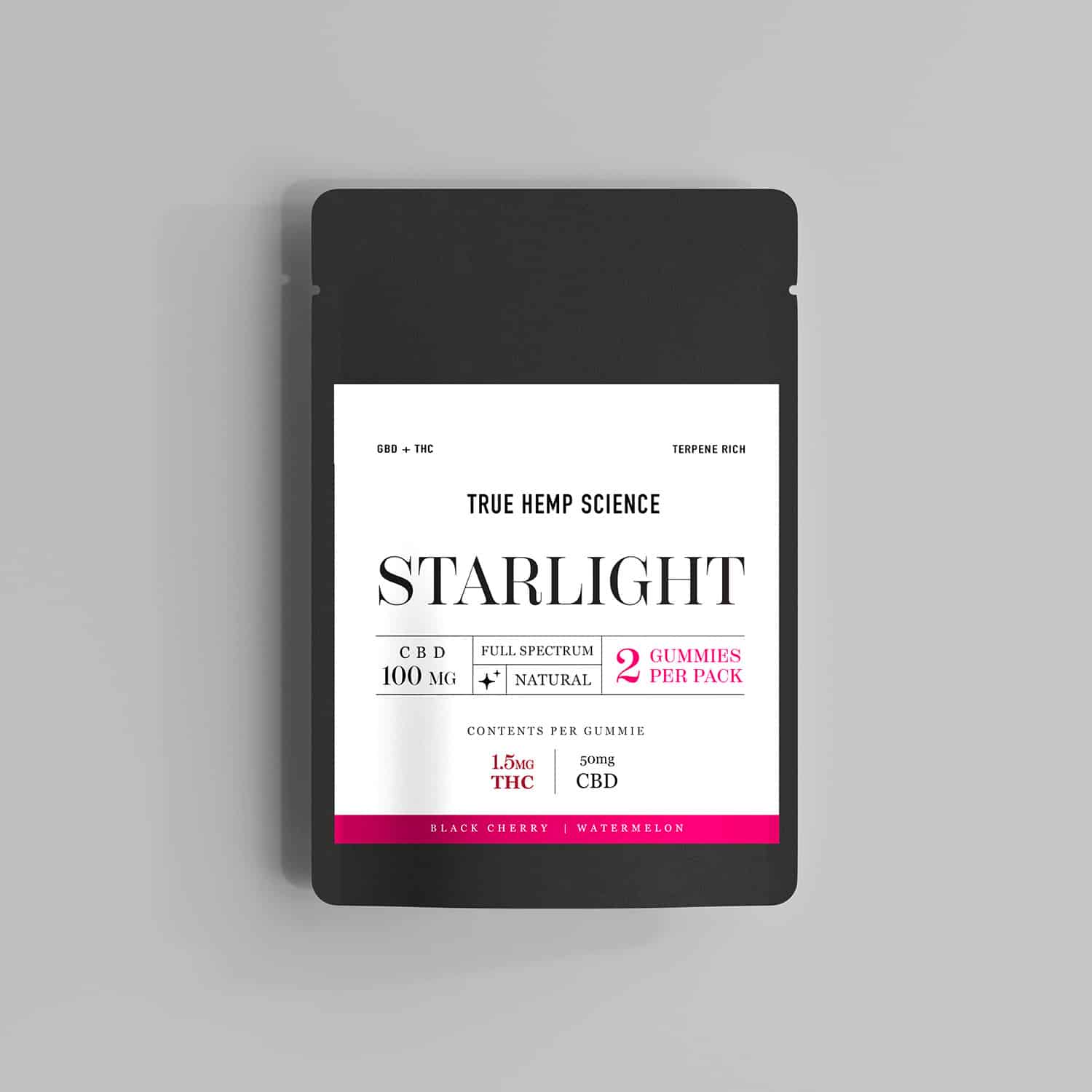 STARLIGHT 2-Pack Gummies 1.5 mg THC + 50 mg CBD Full-Spectrum Hemp Extract + Shilajit