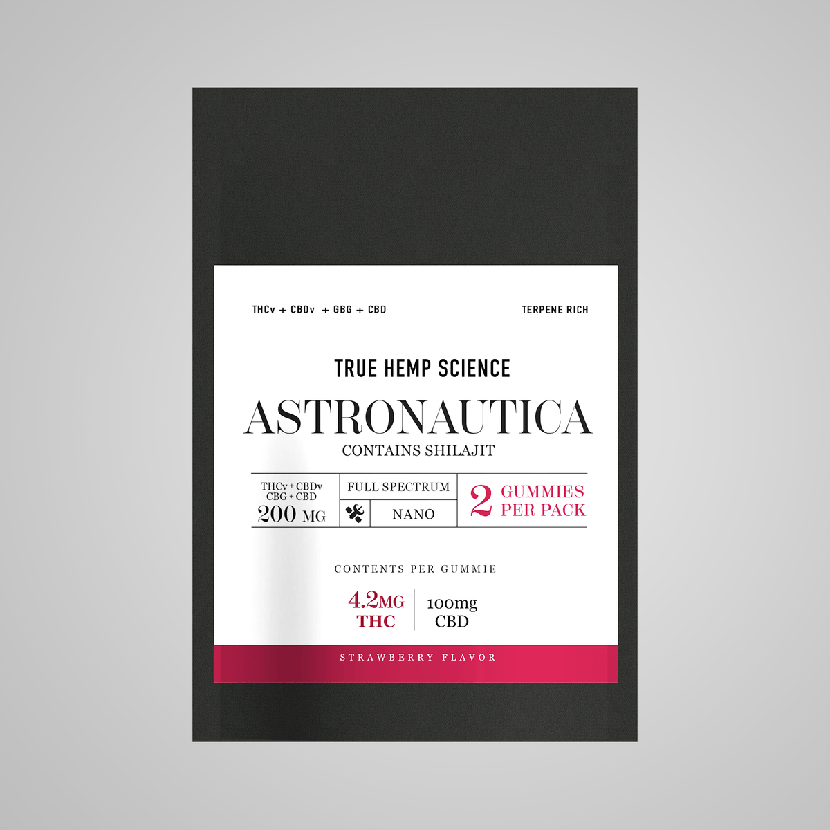 ASTRONAUTICA CBDv Blend - Pack NANO Gummies 100mg CBDv +4.2mg THC - Full Spectrum Hemp Extract + Shilajit