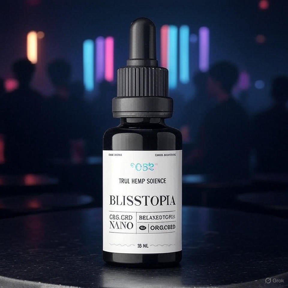 BLISSTOPIA - CBG + CBD NANO Relaxed Focus - True Hemp Science