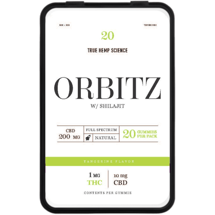 ORBITZ 20-Count Full Spectrum CBD Gummies 200mg + Shilajit - True Hemp Science