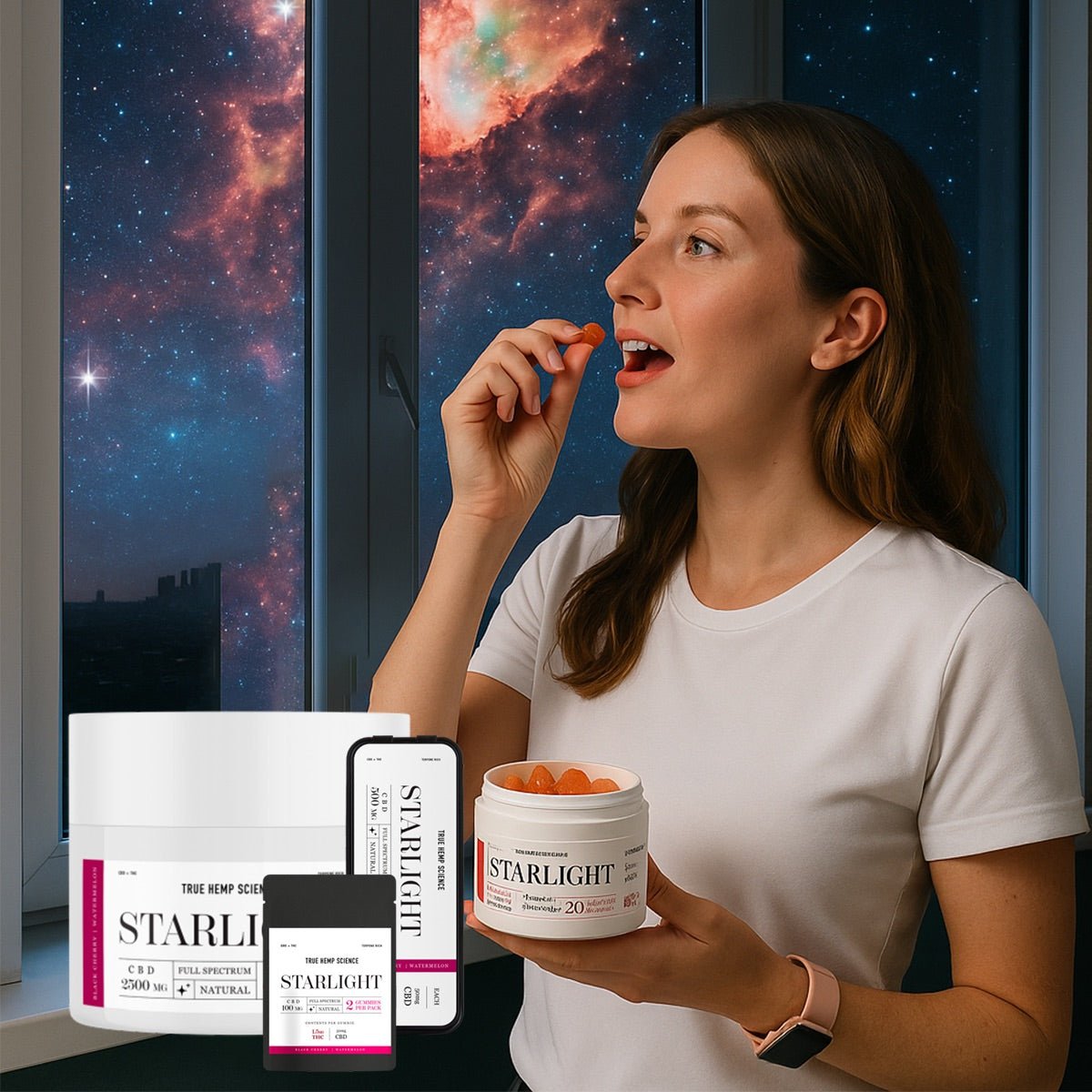 STARLIGHT 20 - Count Full Spectrum CBD Gummies 1000mg + Shilajit - True Hemp Science
